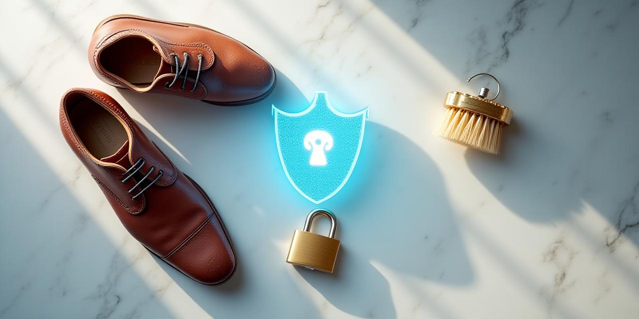 Concetto di sicurezza e protezione dati per calzature di lusso